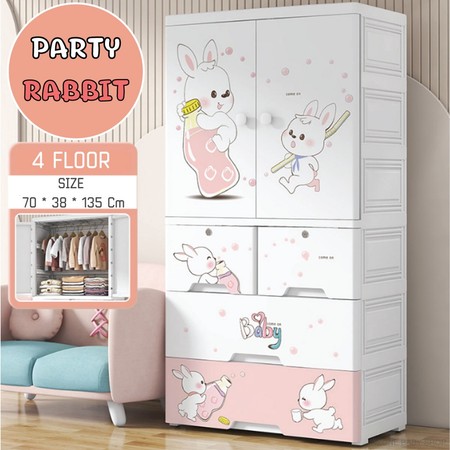 [ส่งทุกวัน] [ โค้ด TRIO200 ลด 200.- ] Trio kids ตู้เสื้อผ้าเด็ก กว้างพิเศษ 70cm
