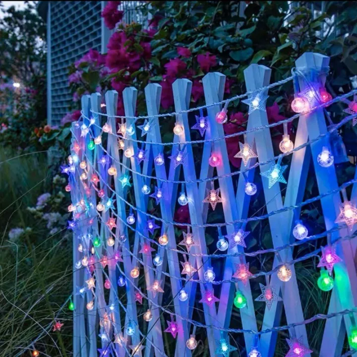 【Xmas】 ไฟตกแต่ง หลอดไฟสาย โซล่าเซลล์ 20/30/100LED ไฟตกแต่งกลางแจ้ง ไฟดาว ไฟปิงปอง ไฟแต่งสวน ทนแดดทนฝน