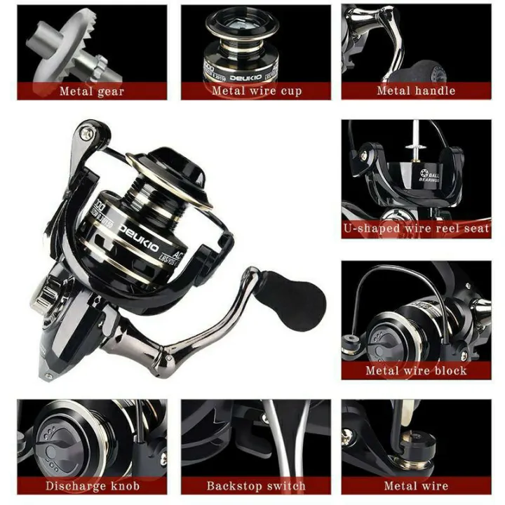 ⚡พร้อมส่ง⚡ รอกสปินนิ่ง รอกสปิน ตกปลา อุปกรณ์ตกปลา รอกตกปลา DEUKIO AC2000 - 7000