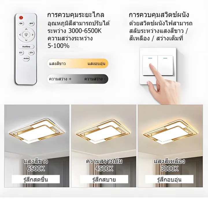 โคมไฟติดเพดาน โคมระย้า ที่ใช้ในห้องนั่งเล่น ห้องรับประทานอาหาร ห้องนอน Ceiling Lights ไฟเพดาสร้างสรรค์บ้านตกแต่งแสง แสงระเบียง