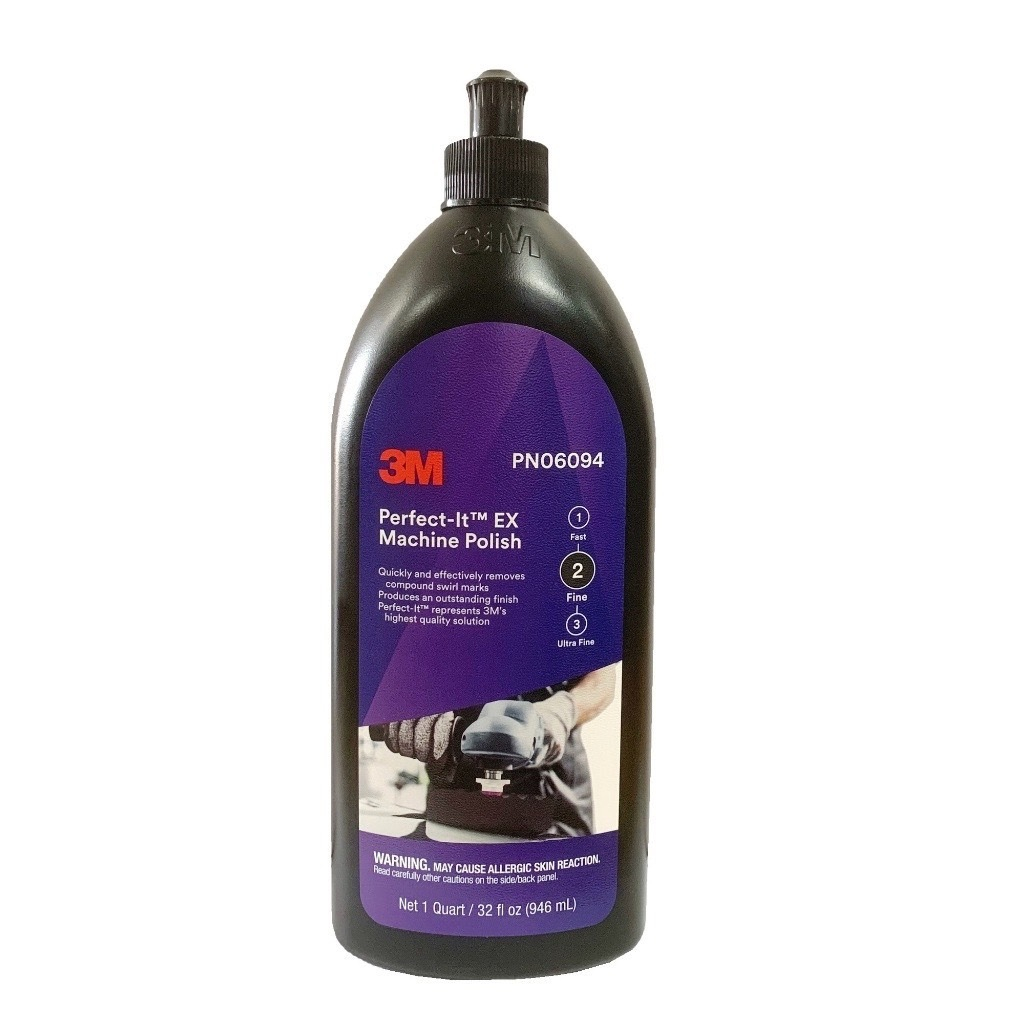 3M PN 06094 น้ำยาขัดละเอียด ชนิดลบรอยขนแมว และขัดเงาผิวสีรถยนต์ Perfect-it Ex Machine Polish ขนาด 946 ml.