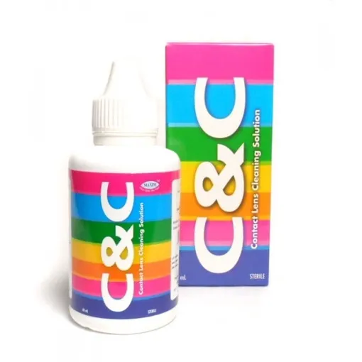 C&C น้ำยาซีแอนด์ซี น้ำยาล้างคอนเทคเลนส์ Contact Lens Cleaning Solution น้ำยาแช่ ล้าง ทำความสะอาดคอนแทคเลนส์