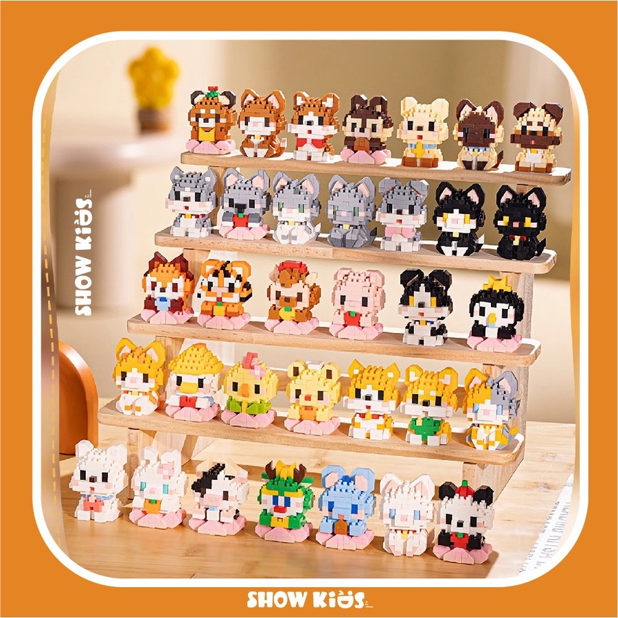 ของเล่นตัวต่อ บล็อกอาคาร 3D สัตว์น่ารักตัวการ์ตูนของเล่นสำหรับเด็ก