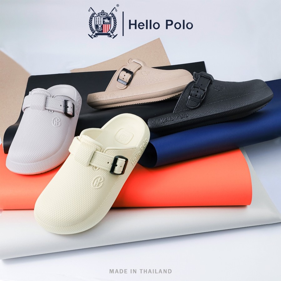 Hello Polo รองเท้าเปิดส้น รองเท้าแตะลําลอง UNISEX พื้นหนา กันลื่น วัสดุ EVA สไตล์ทันสมัย สะดวกสบายทุกฤดู ลำลอง HP8047